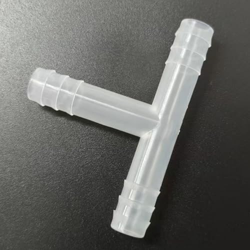 3 Way Tee Connector Equal Barbed T-Fitting 3 Way Hose Barb Adapter for Laboratory Biochemical Analytical Instruments Food Machinery Aquarium Equipment 100pc/pk (8.5mm 11/32'' 8T) - size: 8.5mm 11/32'' 8T