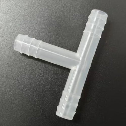 3 Way Tee Connector Equal Barbed T-Fitting 3 Way Hose Barb Adapter for Laboratory Biochemical Analytical Instruments Food Machinery Aquarium Equipment 100pc/pk (8.5mm 11/32'' 8T) - size: 8.5mm 11/32'' 8T