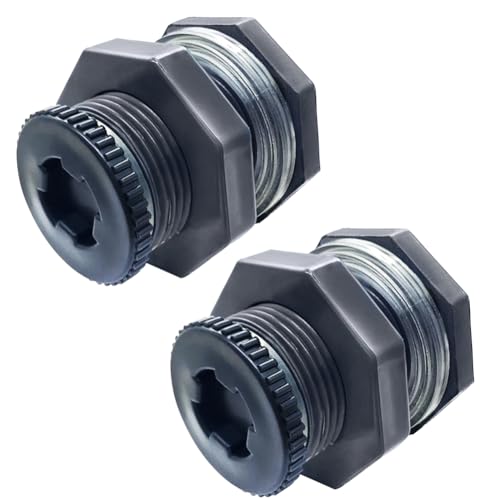 NPT 1/2 Female PVC Heavy-Duty Bulkhead Fitting with Plug, Silicon Seal Gasket Water Tank Connector for 1.5 Inch Hole Saw Rain Barrels, Aquariums 2Pcs (Thickened Version) - size: 1/2 NPT Female