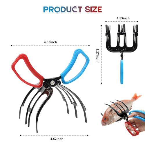 Fish Claw Gripper, Fishing Pliers Gripper, Claw Fish Gripper, Metal Fish Control Clamp Tong Tackle Tool, Multi-Functional Lightweight Non-Slip Fish Claw Gripper for Catch Fish Fishing Accessories