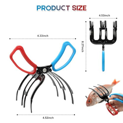 Fish Claw Gripper, Fishing Pliers Gripper, Claw Fish Gripper, Metal Fish Control Clamp Tong Tackle Tool, Multi-Functional Lightweight Non-Slip Fish Claw Gripper for Catch Fish Fishing Accessories