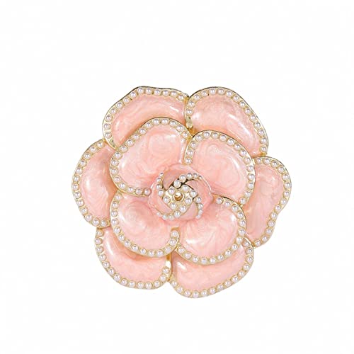 Vintage Camellia Pearl Tassel Brooches Bracelet Bohemian Pearl Safety Pins Bracelets Flower Hairpin Headpieces Shawl Pins Dainty Elegant Lapel Pin Wedding Party Dress Accessories for Women - color: Pink1