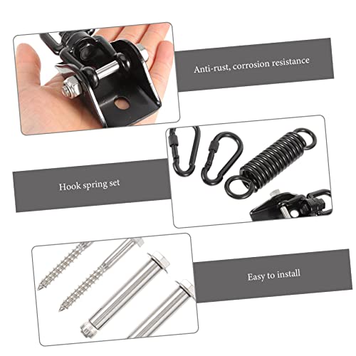 Stainless Steel Heavy Bag Suspension Hook Set for Boxing Punching Bag Bracket Spring Shock Absorbent Adjustable Design for Home Gym and Outdoor Use