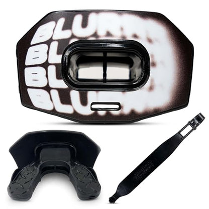 DAMAGE CONTROL Youth Football Mouth Guard – Breathable No Boil Mouthpiece, Protects Lips & Teeth, Works with Braces, Includes Helmet Strap – Sports Gear & Accessories (Blurr) - color: Blurr
