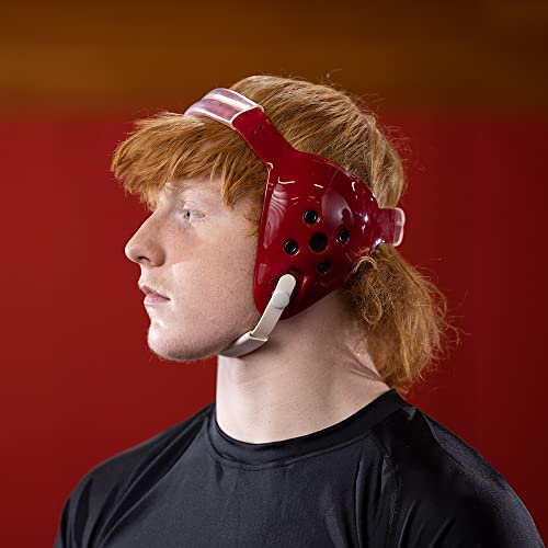 Matman Wrestling Headgear Adult Ear Guard Halo BJJ Grappling Head Guard - color: Red