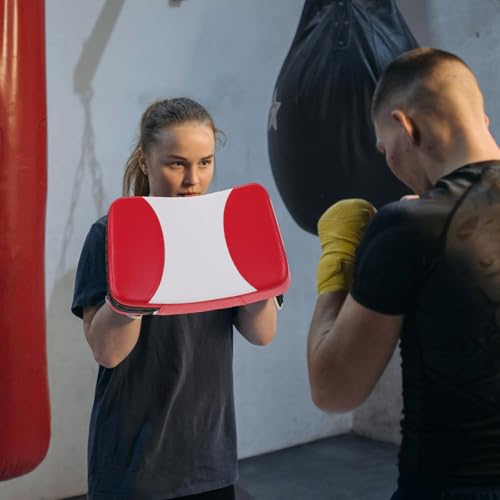 ibasenice Curved Kickboxing Leg Pad and Boxing Training Shield, 38x26x5 Cm Thickened Martial Arts Focus Target for Taekwondo, Muay Thai, MMA Sparring and Striking Practice
