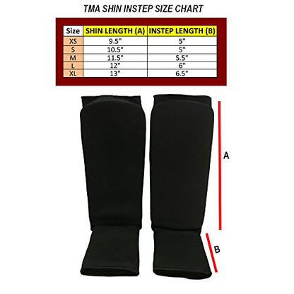 TMA Shin Instep Guards Kickboxing Muay Thai MMA shin pad Leg & Foot Protectors - color: White, size: Large