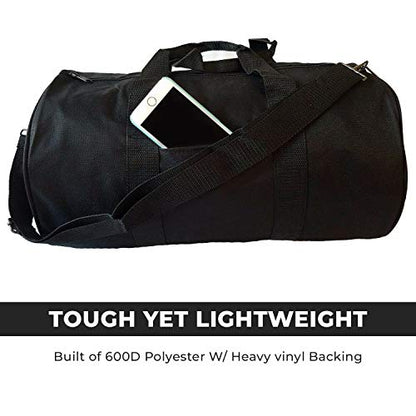 Impecgear Round Duffel Team Sports Equipment Bags, Travel Gym Fitness Bag. - color: Black
