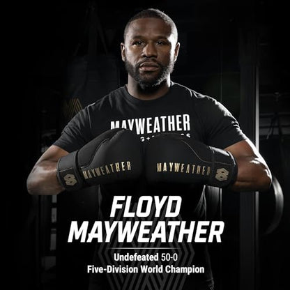 Hayabusa Mayweather Champ Boxing Gloves for Men and Women - color: Black/Gold, size: 10oz
