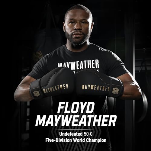 Hayabusa Mayweather Champ Boxing Gloves for Men and Women - color: Black/Gold, size: 14oz