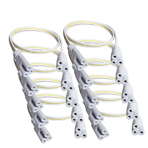 T5 T8 Tube Connector Cords, 3-pin Extension Power Cord,（10-Pack LED Female to Female Connector Cable for Integrated LED Tube Dual Connector Cable (30cm/0.98ft) - size: 30cm/0.98ft