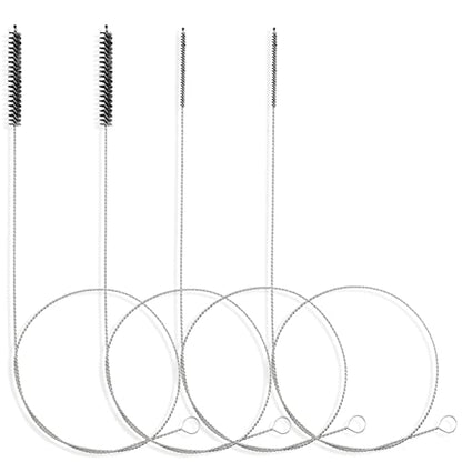 30 Inches Flexible Tube Brush, Extra Long Straw Brush, Pipe Cleaner Brush for Cleaning Straw, Feeding Tube, Siphon Hose, Drain Clog, 4PCS (Black) - color: Black