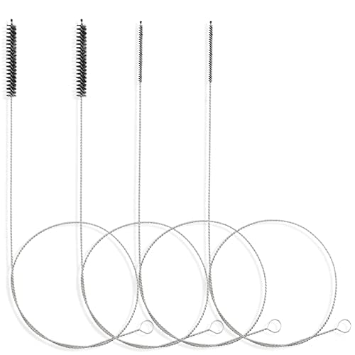 40 Inches Brush Cleaner for Cleaning Straw, Kegerator, Feeding Tube, Siphon Hose, Sunroof Drain, Refrigerator Drain, 4PCS (Black) - color: 2-black