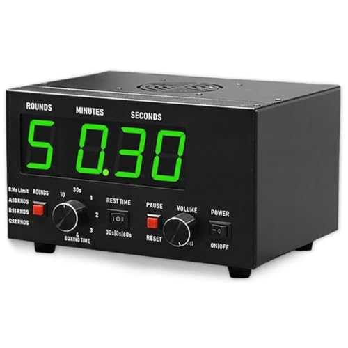 CHEFFS Professional Boxing Interval Timer,Gym Interval Timer with LED Display,Selectable Training Time and Cycle Repetitions, Adjustable Sound Gym Interval Timer for Muay Thai/MMA/Kickboxing(Green) - color: Green
