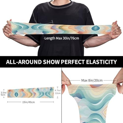 Arm Sleeves Outdoor Garden Sports Cooling Sun Sleeve for Women Men Farm - color: Abstract
