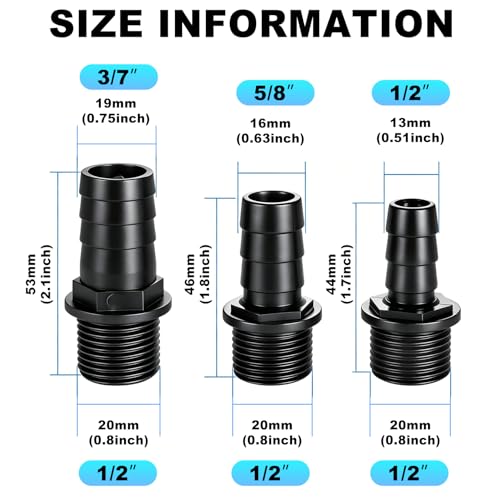 Nozzles kit for Fountain Pump 3 Sizes Replacement Adapters for Aquarium and Fish Tank and Pond