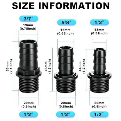 Nozzles kit for Fountain Pump 3 Sizes Replacement Adapters for Aquarium and Fish Tank and Pond