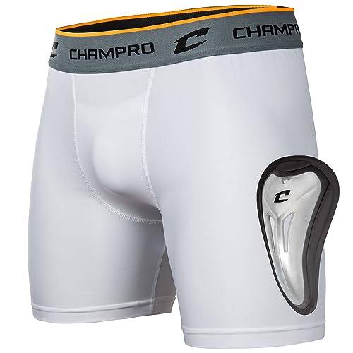 Champro Unisex Adult Compression Boxer Shorts with Cup - size: Small