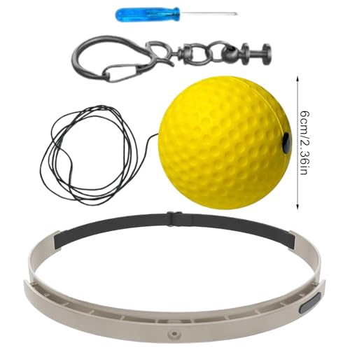 Boxing Ball with Headband - Wearable Punching Speed,Silicone Headband Boxing Trainer Ball,for Living Room Bedroom Dormitory Gym Men Women Beginners Teens - color: yellow soft ball