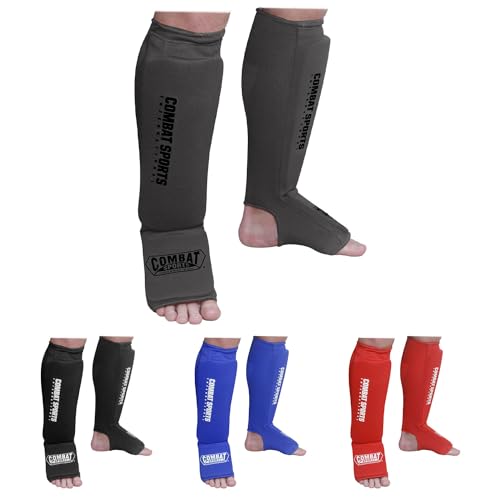 Combat Sports Washable Shin & Instep Guards - color: Gray, size: Small