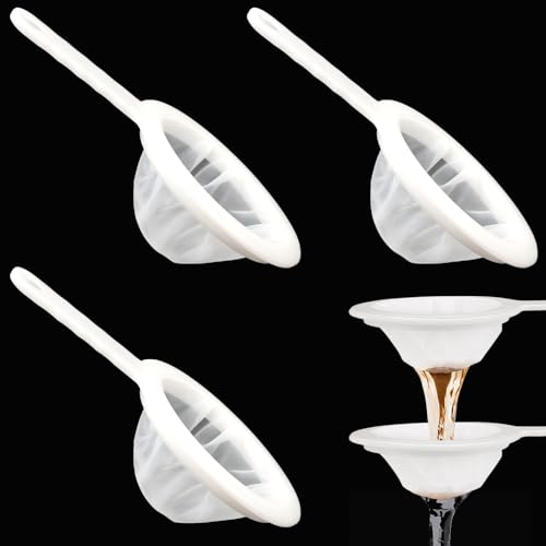 3 Pack Brine Shrimp Sieve Net, Aquarium Filter Strainer with 80/120/200 Mesh for Artemia Eggs, Brine Shrimp and Fry Harvesting, Food-Grade Nylon Mesh Net for Fish Tank
