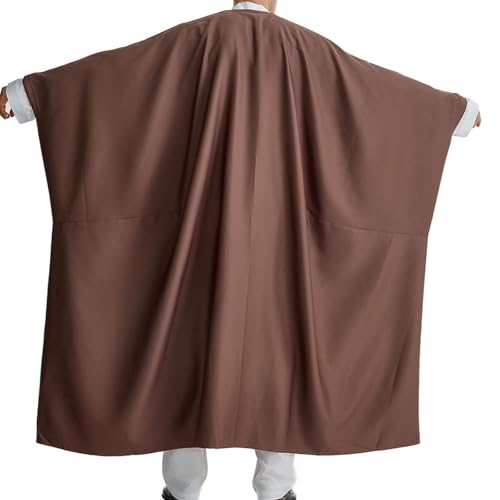 Men's Ramadan Eid Thobes Muslim Dubai Ethnic Robe Thobe Caftan Long Sleeves Saudi Arab Bisht Cardigan Kaftan Clothes - color: Coffee, size: Large