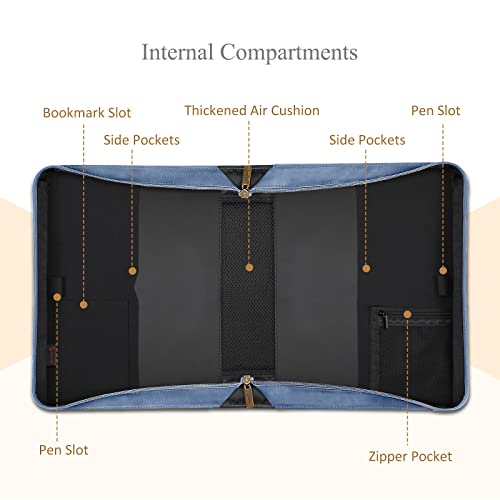 FINPAC Large Classic Bible Cover Vegan Leather Carrying Book Case Church Bag Bible Protective with Handle, Gift for Men, Women, Father, Mother, Friends, Blue - color: Blue