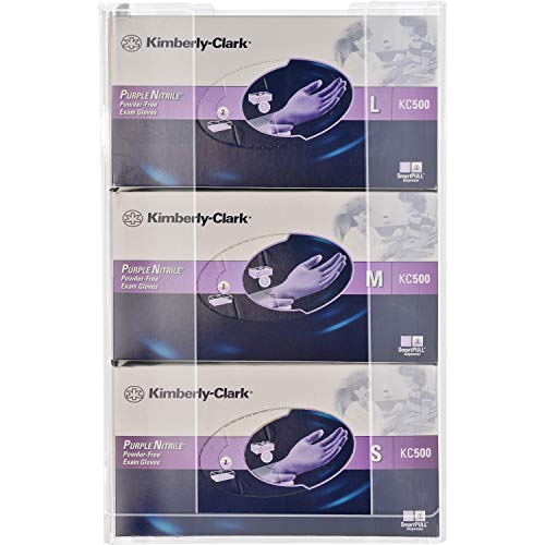 Kantek Wall Mounted Acrylic Glove Box Holder Dispenser, 3 Box Capacity, for Use in Food Service, Healthcare, Hospitals, Restaurants, 10.3" x 3.8" x 16", Clear - size: Triple