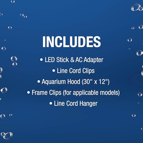 Tetra LED Aquarium Hood 30 in x 12 in, Low-Profile Fish Tank Cover with Hidden Lighting - size: 30 Inch