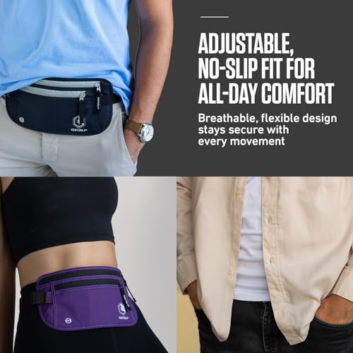 VENTURE 4TH Travel Money Belt with 7 RFID Sleeves - Silver - color: Silver