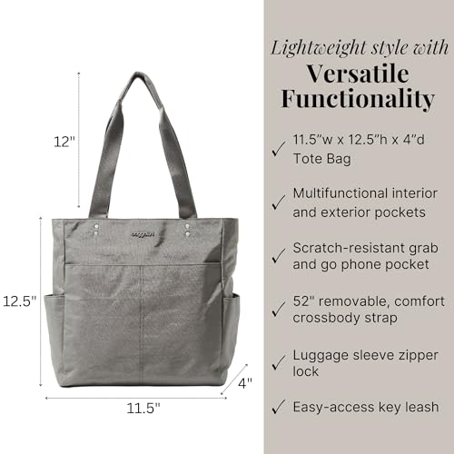 Baggallini Carryall North/South Tote - color: Sterling Shimmer