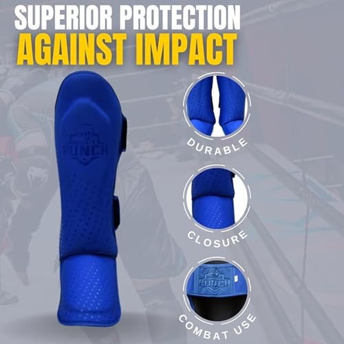 Martial Arts Shin Guards, Leg Protection for MMA, Kickboxing Training Instep Protection, Muay Thai Martial Arts Sparring Training Gear - color: Blue, size: Small