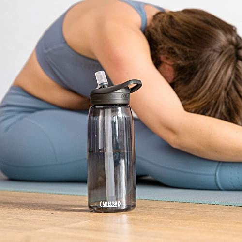 CamelBak Eddy+ Water Bottle with Bite Valve Straw, Leak‑Resistant Easy‑Sip Design for Everyday Hydration, 25oz, Charcoal 2.0 - color: Charcoal 2.0, size: 25 Ounces
