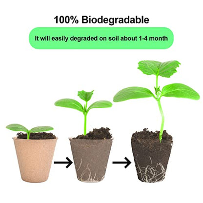 50-Pack 3.15 Inch Peat Pots for Seedling with 50 Pcs Plant Labels,Outdoor Garden Germination Nursery Pots,Biodegradable Seed Starter Pots Kits - style: 50P