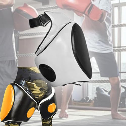 Colaxi Kick Boxing Thigh Pad,Kicking Striking Body Pad,Kickboxing Muay Thai Kickboxing Women Men Workout,Boxing Training Foot Target - color: left white