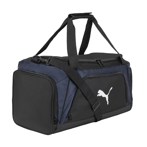 PUMA unisex-adult Accelerator Duffel Bag with Removable Strap & Shoe Pocket - color: New Navy/Black