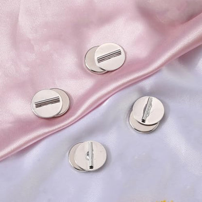 4 Pairs Mini Magnetic Pin Brooch Converters, Magnetic Clasps for Clothing Metal Pin Backs Almost Invisible Magnet Pin Converter for Hijab Scarf Shawls Thin Fabric - color: white k color