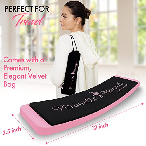 Zenmarkt Turning Board for Dancers, Cheerleaders, Gymnasts, Ice Skaters | Improve Turns, Balance & Stability — Ballet Pirouette Trainer, Figure Skating & Gymnastics Practice Board - color: Pink with Carry Bag