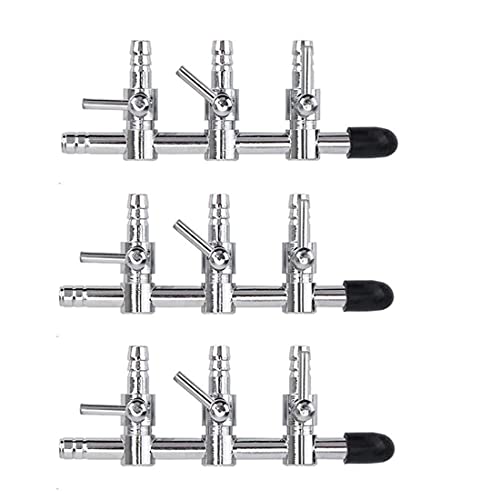 Aquarium Air Valve 3 Way Inline Manifold Air Flow Pump Tubing Splitter Lever Control Valve 3-Pack