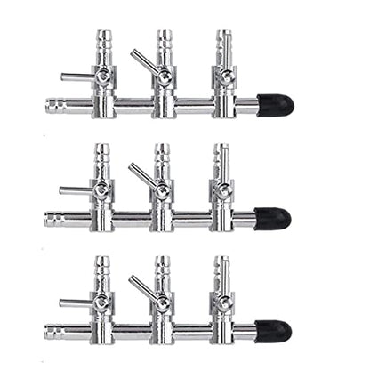 Aquarium Air Valve 3 Way Inline Manifold Air Flow Pump Tubing Splitter Lever Control Valve 3-Pack