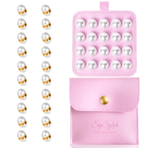 16-20 Pairs Pearl Veil Weights, Strong Magnetic Bridal Veil Weights, Double Sided Invisible Wedding Veil Weights, Gift Box - color: Gold