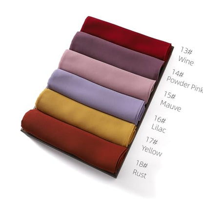 Chiffon Hijab Scarf Head Wrap Lightweight Scarves for Women Pashmina Shawls and Wraps for Evening Dresses Solid Color - color: Wine Red 13#