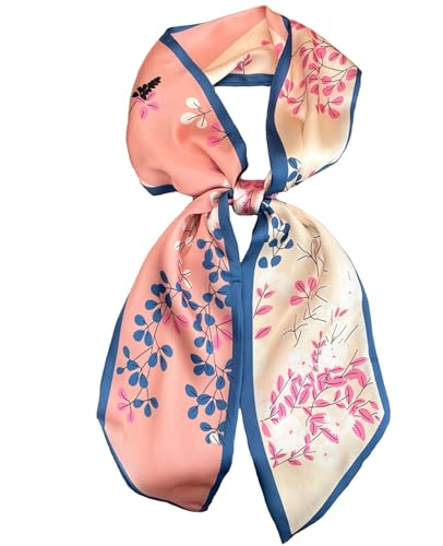 Hioyiwse Head Scarf Hair Neck Scarves For Women Purse Bag Scarfs For Handbags Silky Long Thin Satin Headscarf Fashion - color: B22-pink Plum