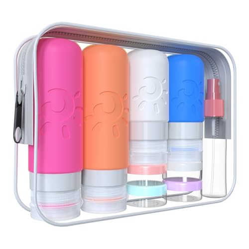Zafit 18 Pack travel Bottles for Toiletries, TSA Approved Silicone Travel Containers Leak Proof Refillable Travel Accessories for Shampoo Conditioner Lotion Body Wash(Multicolored D) - color: Multicolored D