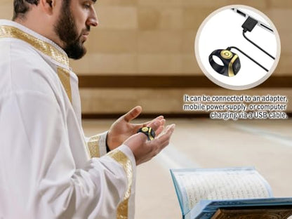 Smart Ring Counter, Smart Tasbih Zikr Ring, Muslim Islamic Prayer Smart Rings, Tasbih Counter Smart Ring, Tasbeeh Smart Counter, Digital Electronic Smart Tally Counter for Prayer (Black,18MM)