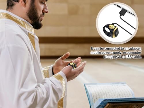 Smart Ring Counter, Smart Tasbih Zikr Ring, Muslim Islamic Prayer Smart Rings, Tasbih Counter Smart Ring, Tasbeeh Smart Counter, Digital Electronic Smart Tally Counter for Prayer (Black,20MM)