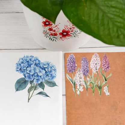 WANDIC 10 Sheets Rub On Transfer Sticker, Mixed Flower Stickers for DIY Scrapbooking Photo Albums Furniture,11.8 * 3.9in - color: Sunflower