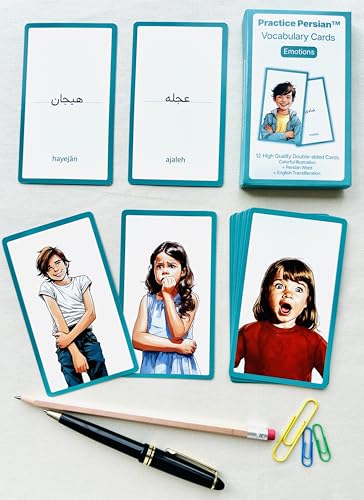 Persian Vocabulary Flashcards: Emotions | Ideal for Kids and Adult learners. - style: Emotions