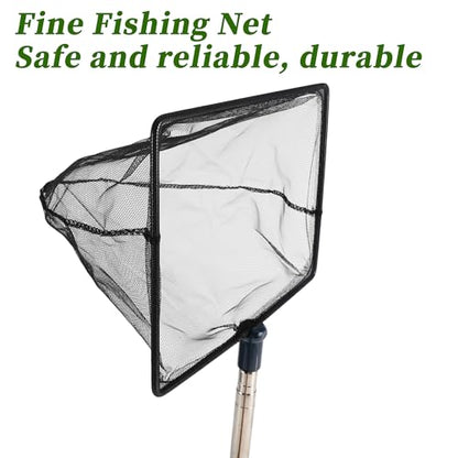 Fish Tank Net, Fine Mesh Aquarium Fish Net, Long Handle Fish Net, Stainless Steel Extendable Handle, Square Aquarium Cleaning Net for Aquarium Accessories - size: 8 inch