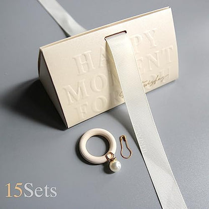 ZJSXINDI Boxes Gift Wrap Boxes White Gift Box 5"x 3" For Party Favor, Weddings, Bridal Showers, Bridesmaids... Gift Wrap Boxes Bulk for Crafting (50 Pcs white ribbons) - color: 50 Pcs white ribbons